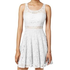 NWT American Rag Ivory Lace Cutout Skater Dress